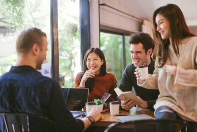 Group chat over a computer - Lead Belay