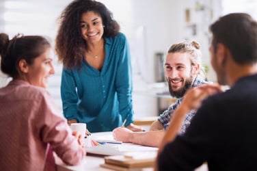millennials collaborating at a business meeting